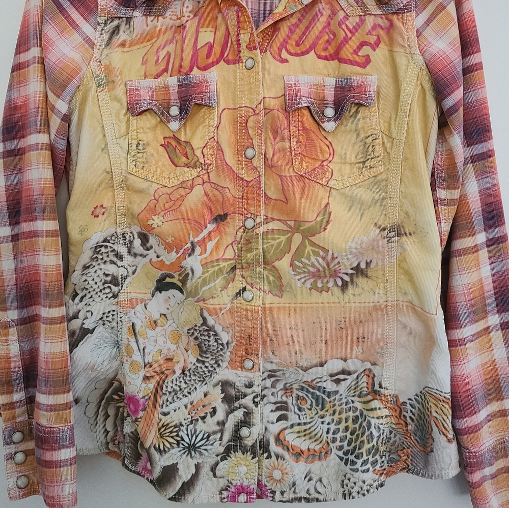 Vintage XS Lucky Brand Snap Up Western Top